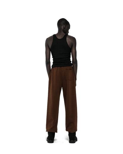 Brown RHINESTONE OG LOGO SWEATPANT, 13oz cotton fleece, with elasticized waistband and cuffs.