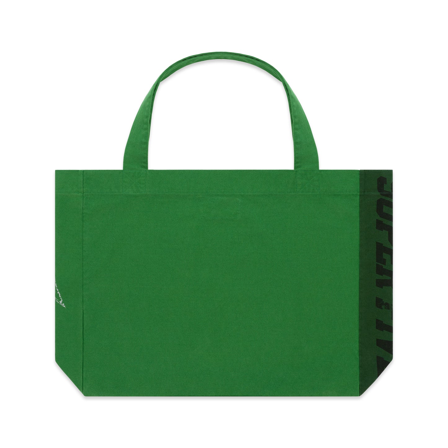 Green 8oz brushed twill SUPERFIVE TOTE with SP5DER graphic and "SUPERFIVE" side print.