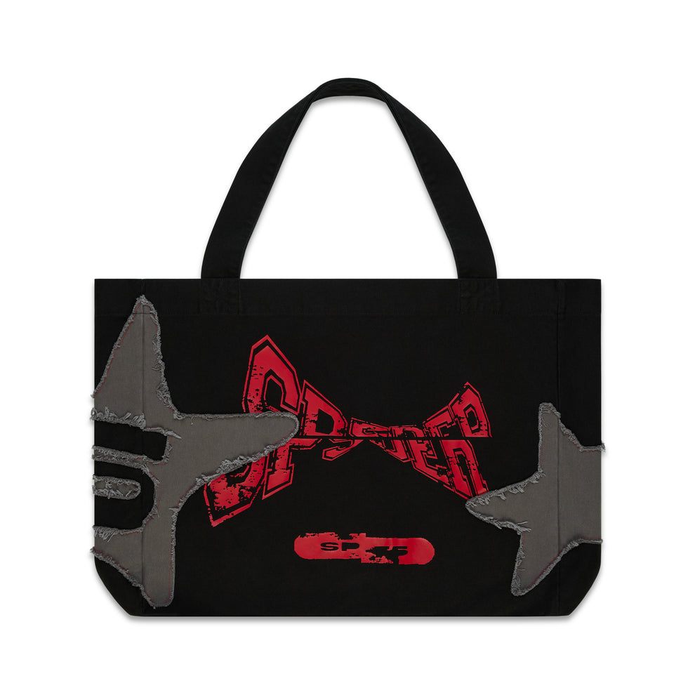 BLACK BIG STAR TOTE