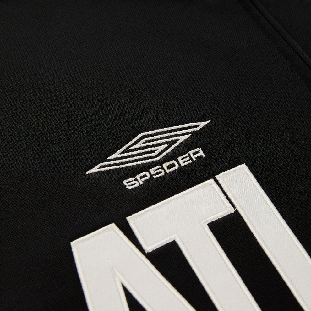 Black polyester Atlanta Track Jacket with white SP5DER logo and "ATL" lettering.