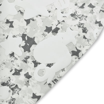 BELUGA AOP thermal with grey star camo waffle knit and white Beluga print.