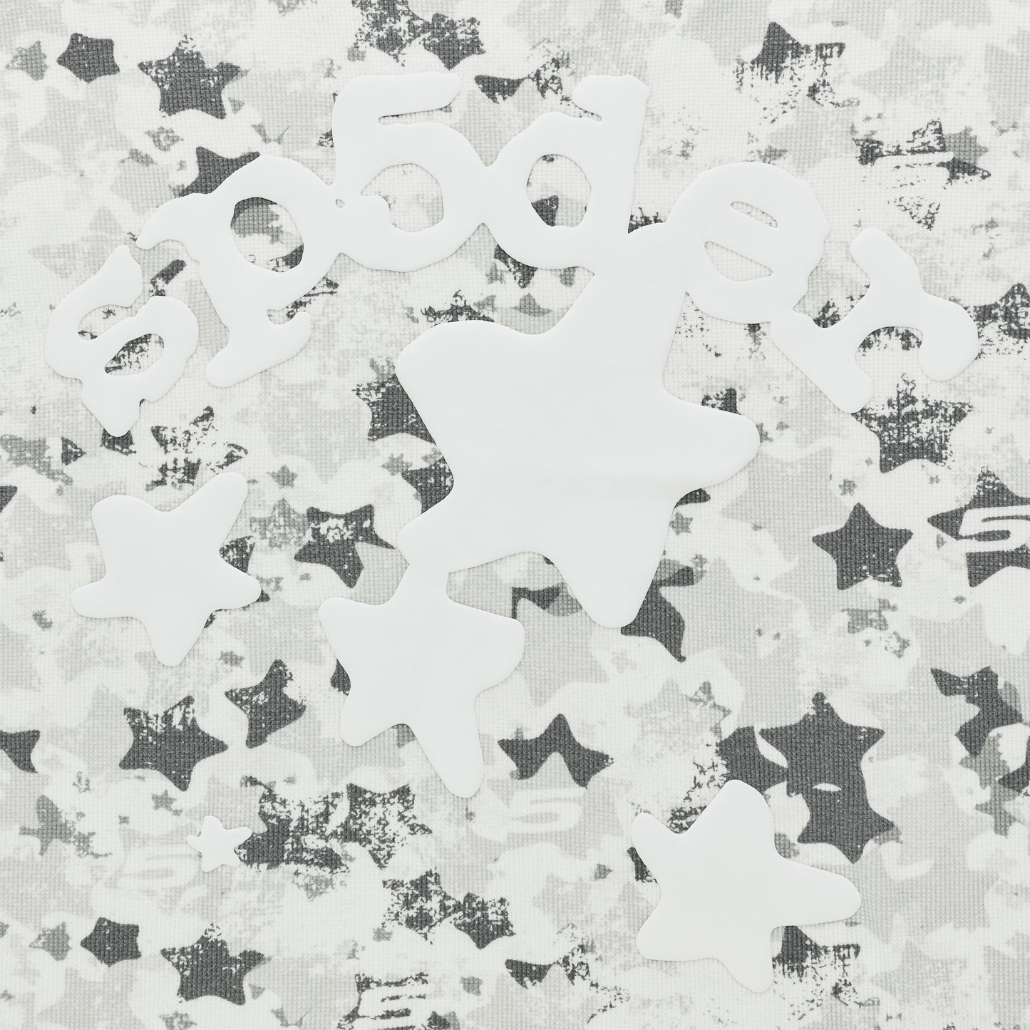 Beluga AOP thermal with white star camo print and white Beluga logo on waffle knit fabric.