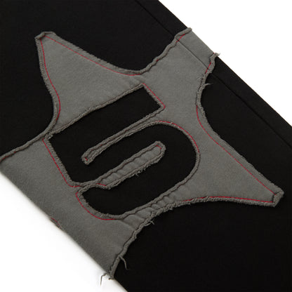 BLACK BIG STAR WIDE LEG SWEATPANT