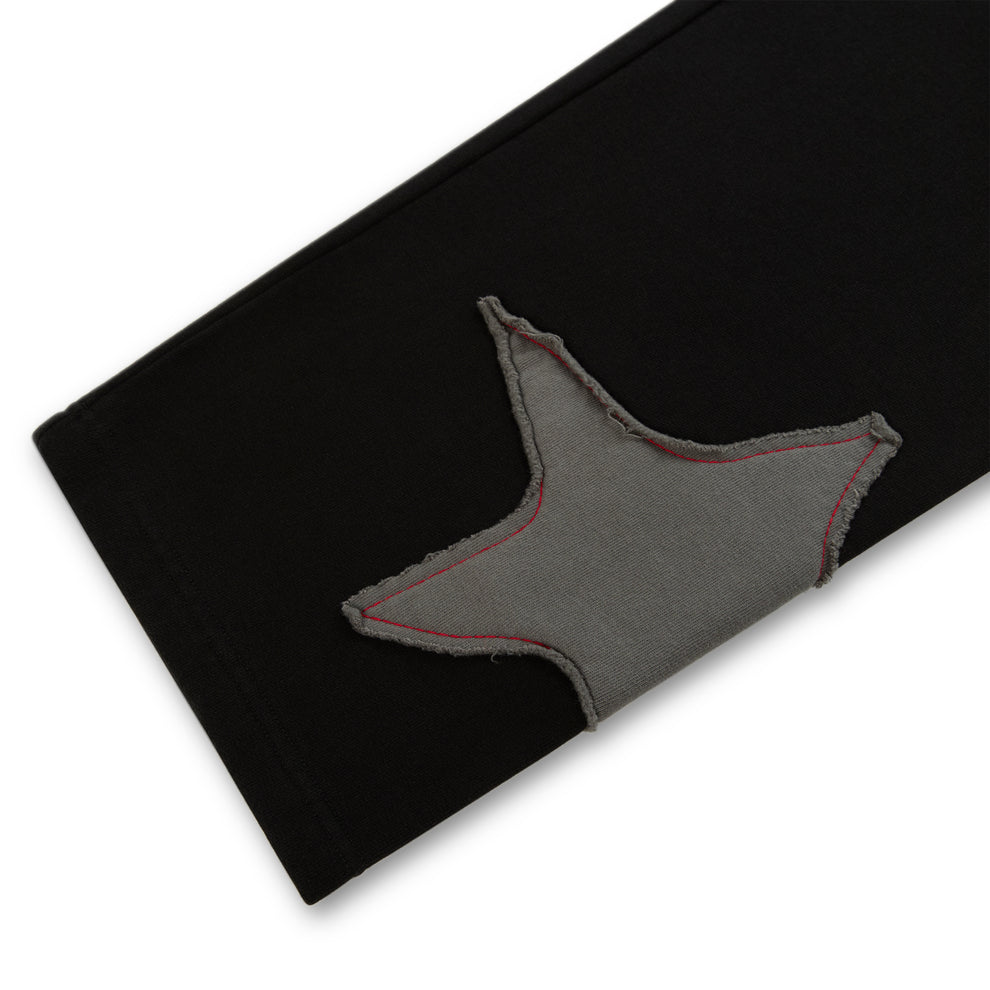 BLACK BIG STAR WIDE LEG SWEATPANT