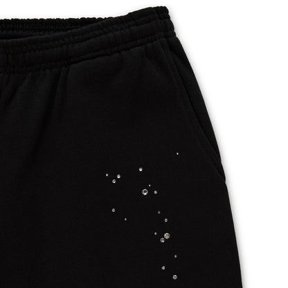 BLACK RHINESTONE SILK SWEATPANT
