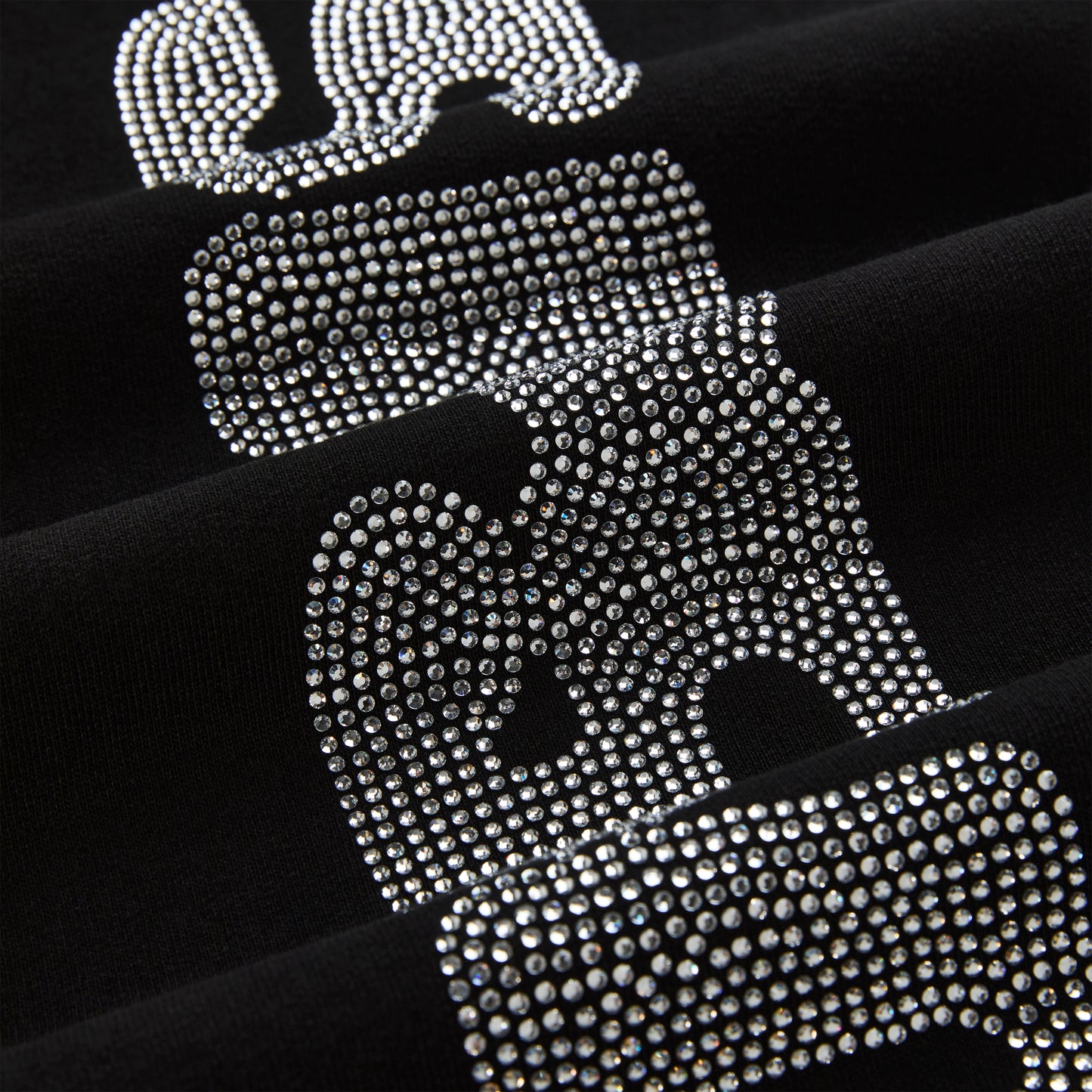 BLACK RHINESTONE SILK SWEATPANT