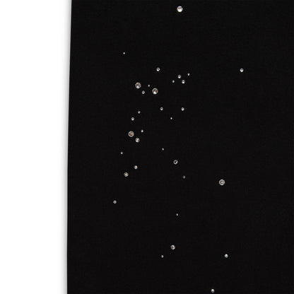 BLACK RHINESTONE SILK SWEATPANT