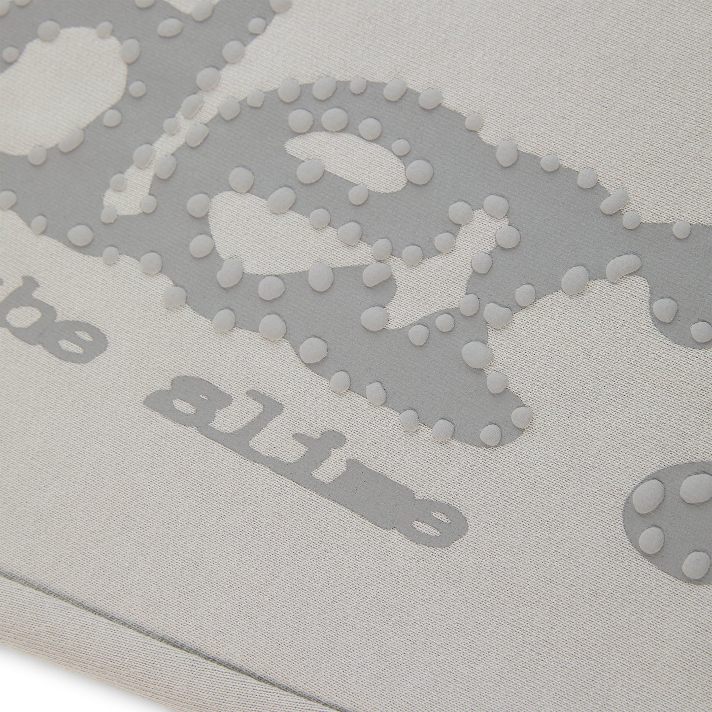 Light grey cotton fleece sweatpants with puff print "P*NK SP5DER" text and scattered stars.