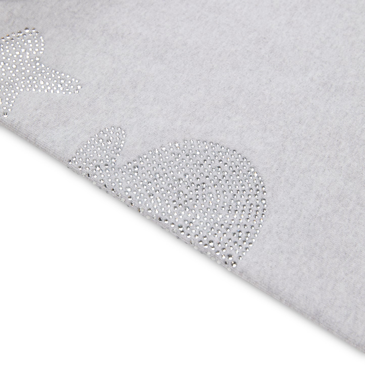 Light grey cotton fleece sweatpant with rhinestone '5' and star design.