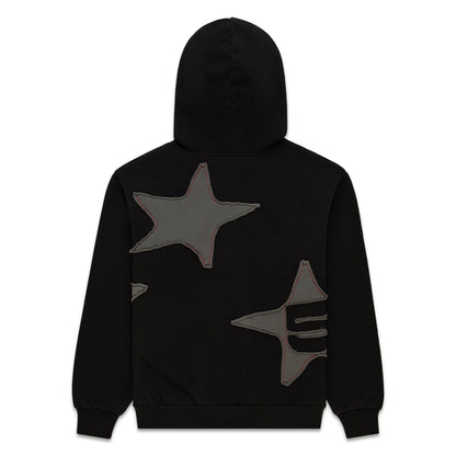 BLACK BIG STAR FULL ZIP HOODIE