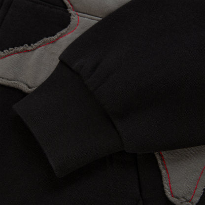 BLACK BIG STAR FULL ZIP HOODIE