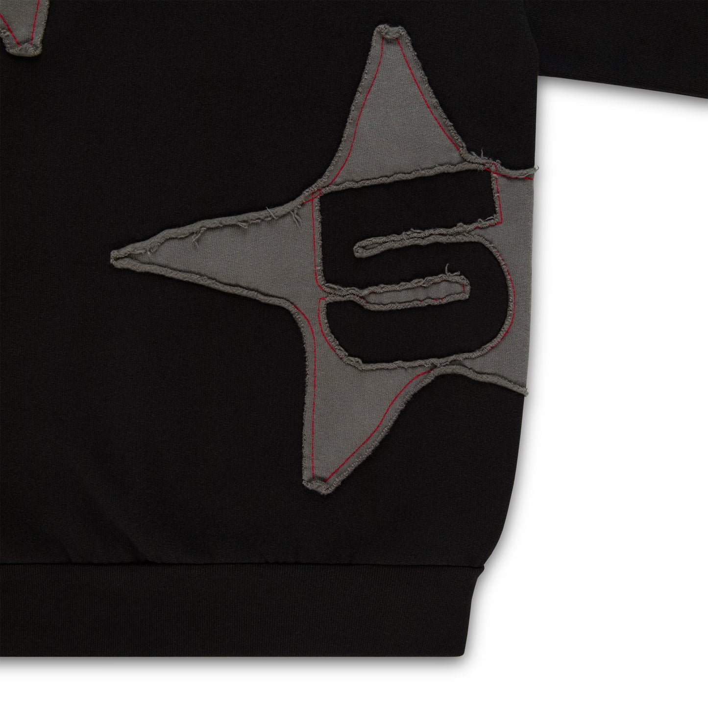 BLACK BIG STAR FULL ZIP HOODIE