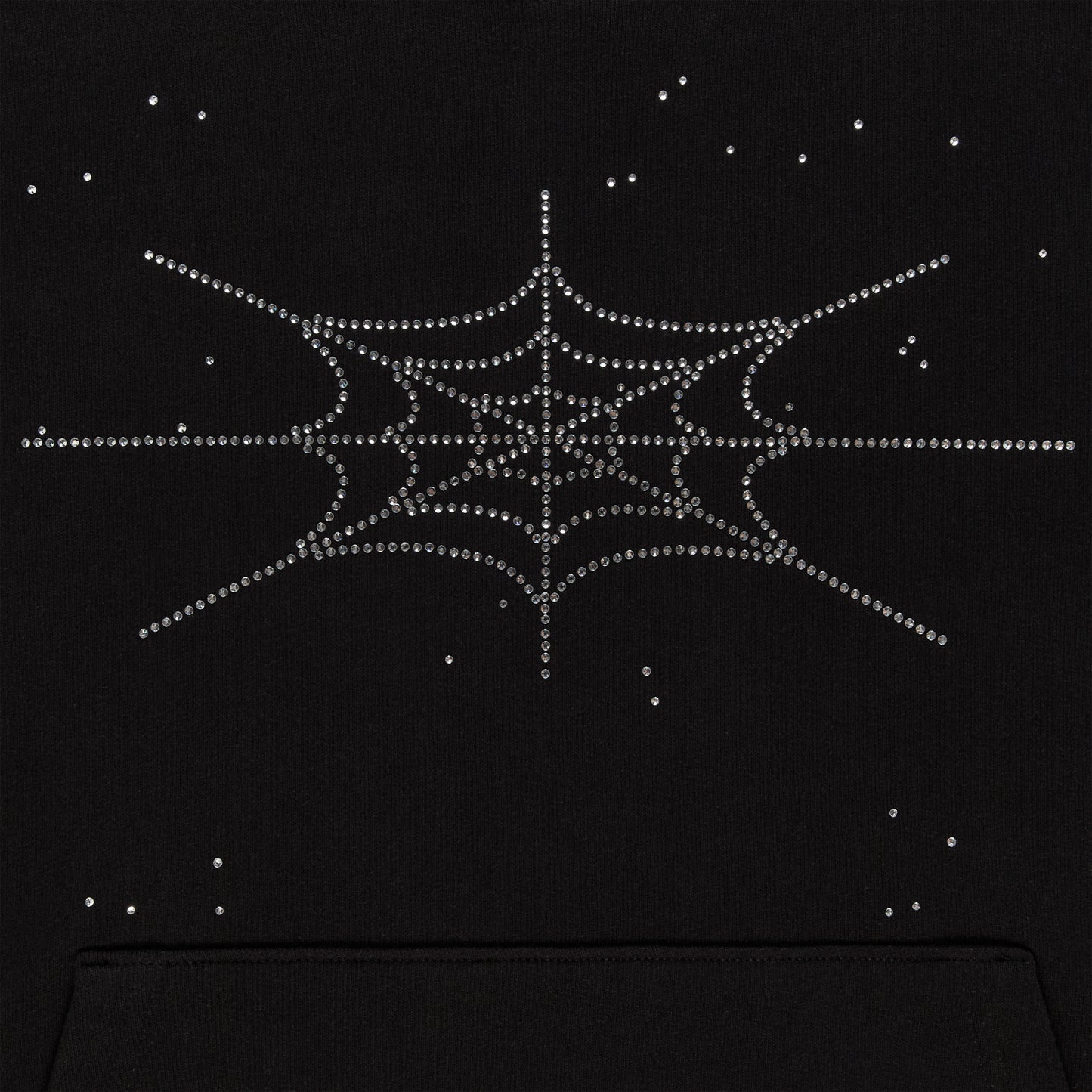 BLACK RHINESTONE SILK HOODIE