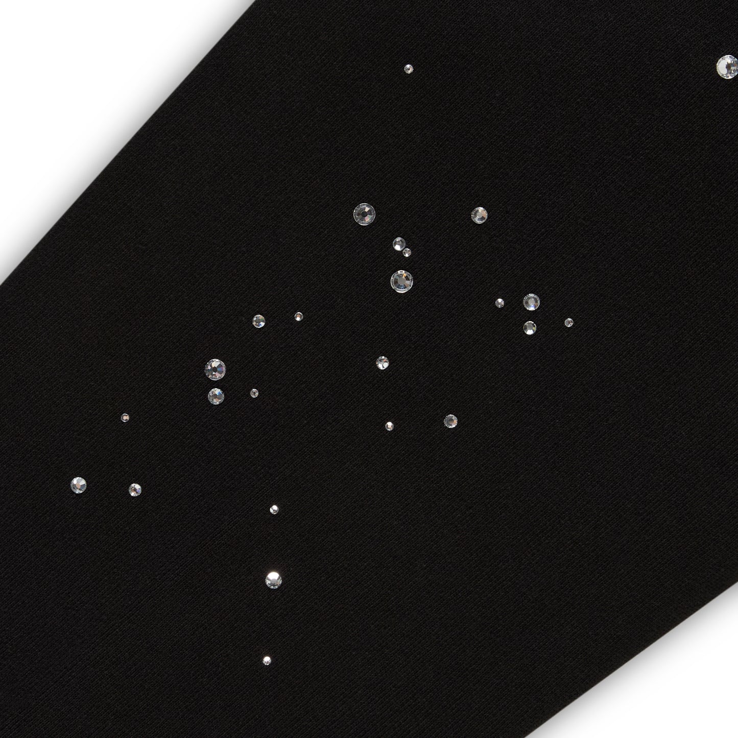 BLACK RHINESTONE SILK HOODIE