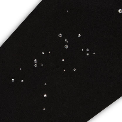 BLACK RHINESTONE SILK HOODIE