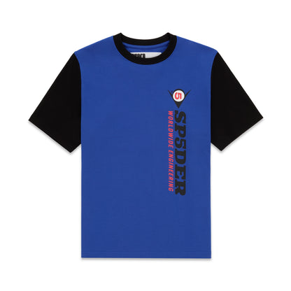 Blue and black ENGINEER TEE with "SPYDER WORLDWIDE ENGINEERING" graphic.