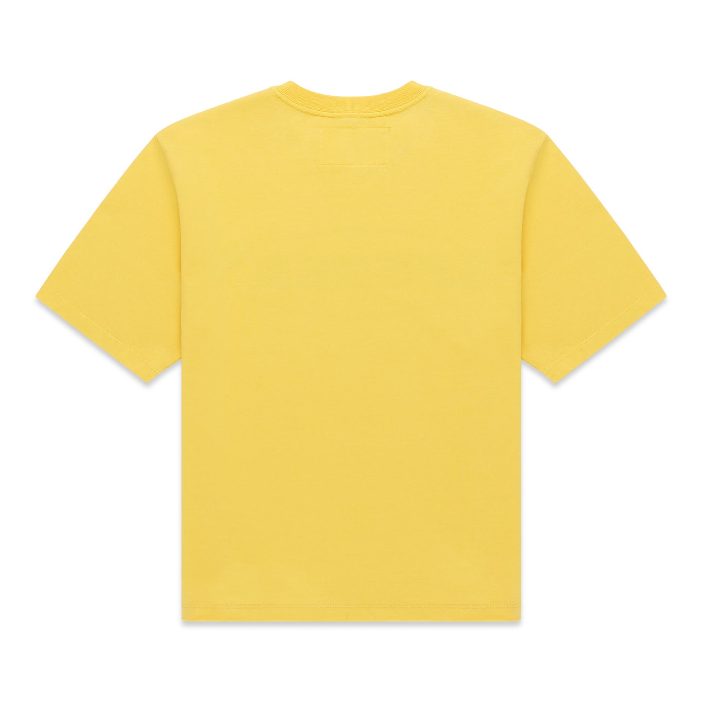 Back of a plain yellow OG WEB V2 TEE, short-sleeved with a crew neck.