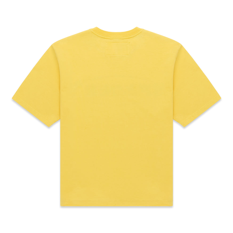 Back of a plain yellow OG WEB V2 TEE, short-sleeved with a crew neck.
