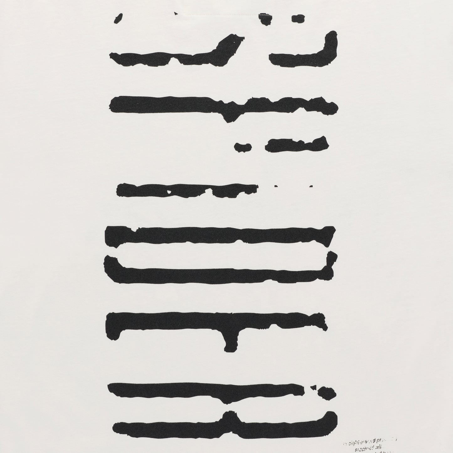 WAIT LONGSLEEVE: White 100% cotton long sleeve tee with black graphic print on sleeves, ribbed collar and cuffs.