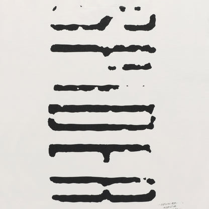 WAIT LONGSLEEVE: White 100% cotton long sleeve tee with black graphic print on sleeves, ribbed collar and cuffs.