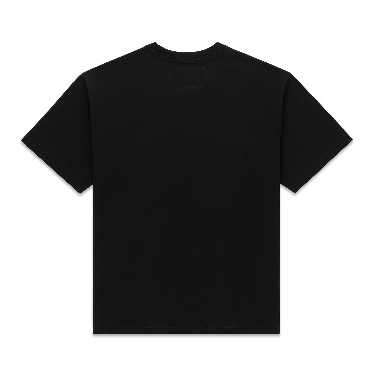 Black cotton Champions League tee, short-sleeved, with a plain back.