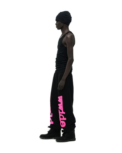 BLACK BELUGA ANGEL NUMBER SWEATPANT ON MODEL