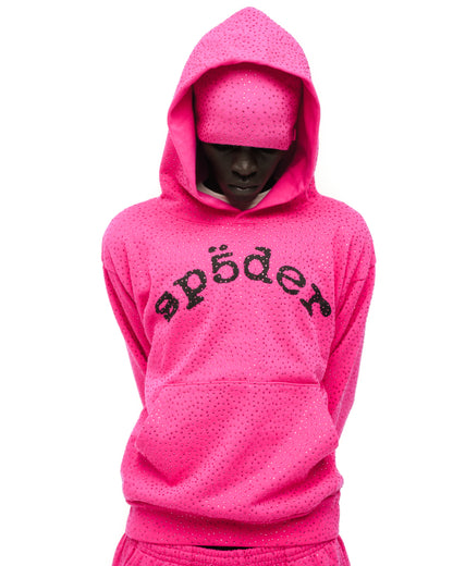 PINK VVS HOODIE ON MODEL