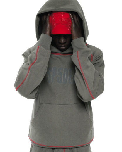 SLATE ARCHIVE CONTRAST HOODIE ON MODEL