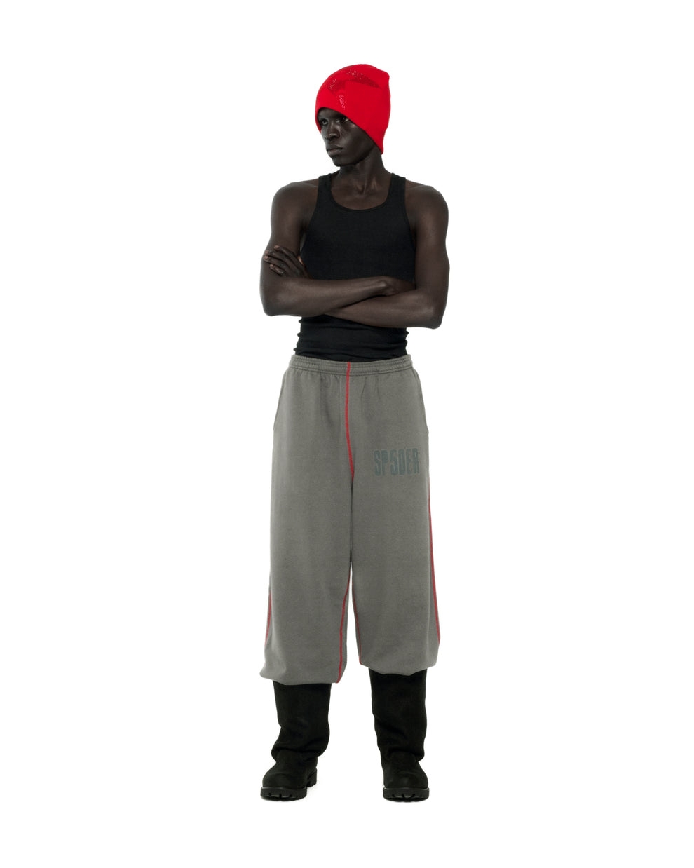 SLATE GREY ARCHIVE CONTRAST SWEATPANT ON MODEL