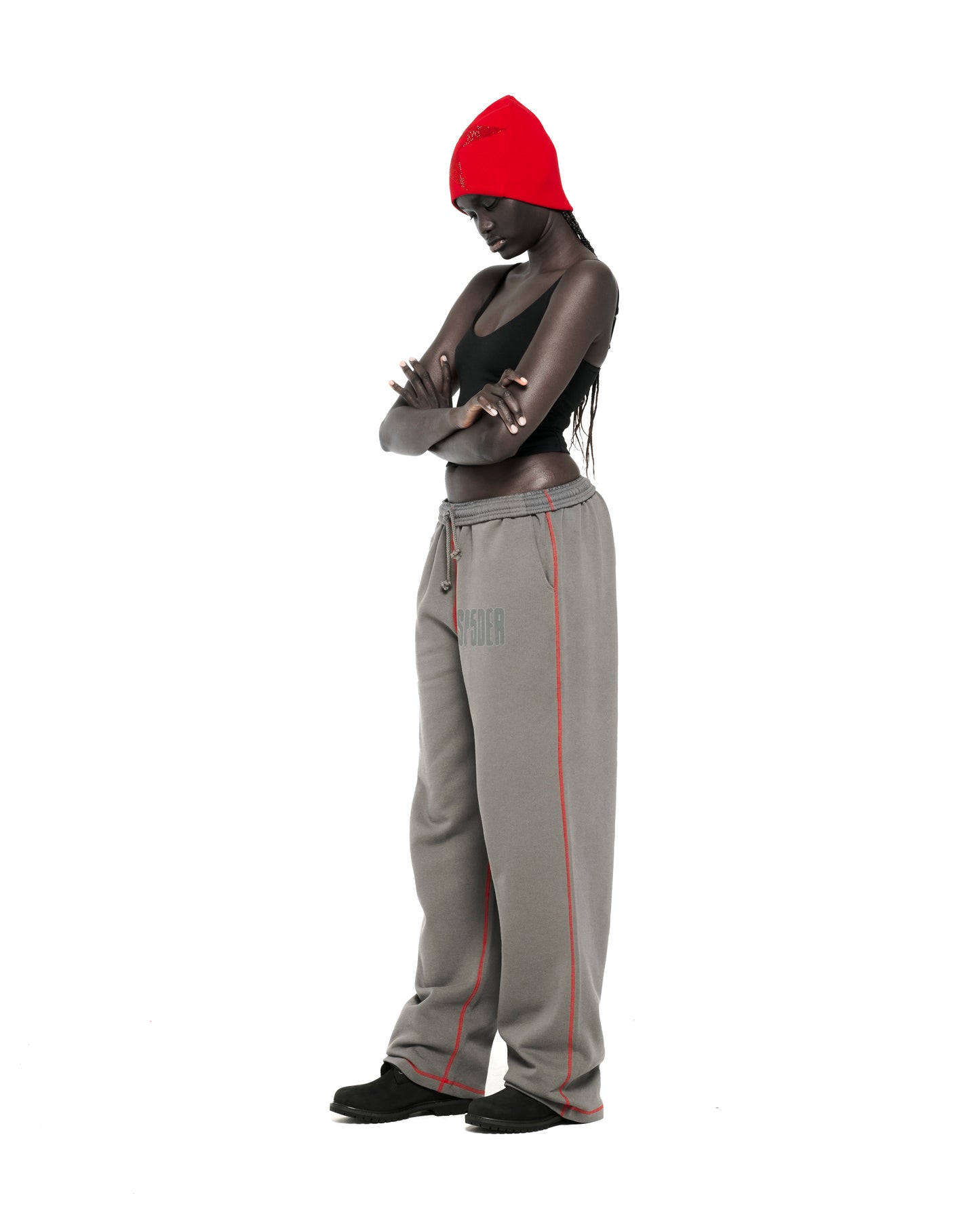 SLATE GREY ARCHIVE CONTRAST SWEATPANT ON MODEL